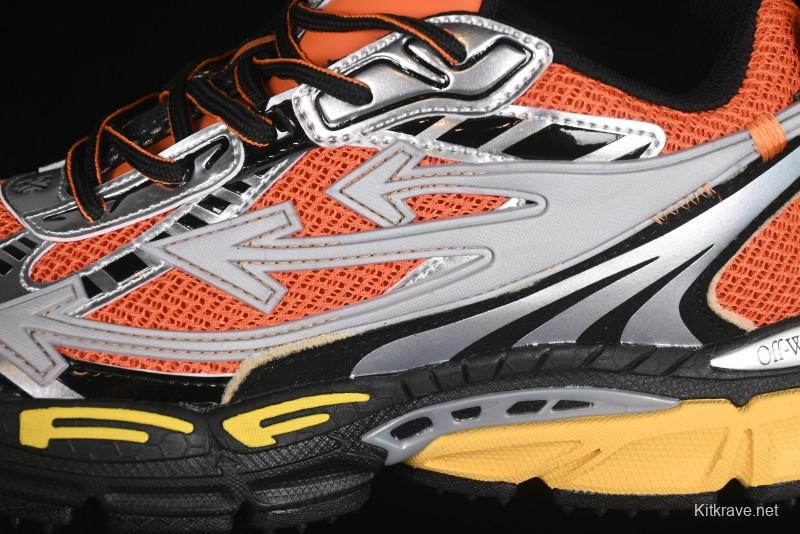 Off-White Be Right Low-Top Lifestyle Sneakers in Grey Orange - X.E5