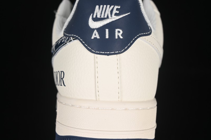 Nike Air Force 1 '07 Low Dior Collaboration Blue Iridescent Swoosh Casual Sneakers - XS1958-569