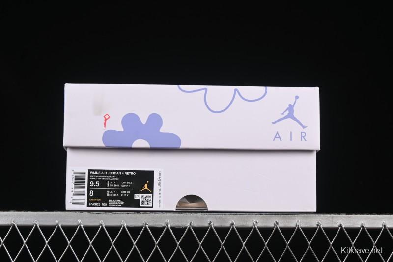 Nike Air Jordan 4 Retro "Forget Me Not" Mothers Day Sneakers with Floral Accents - HV0823-100