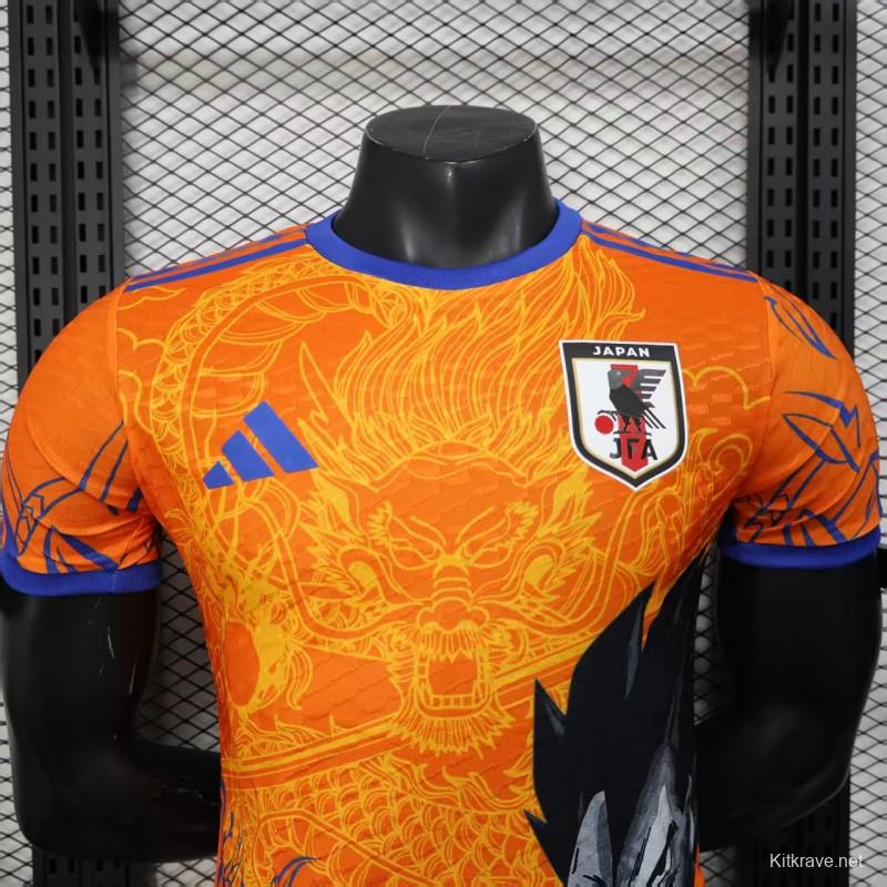 Player Version 2025 Japan Orange with Dragon Ball Z Vegeta Character Jersey