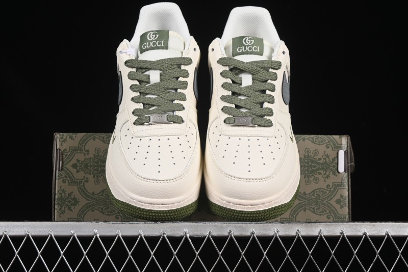 Nike Air Force 1'07 Low Gucci Collaboration Green Grey Pattern Casual Sneakers - XS1958-563