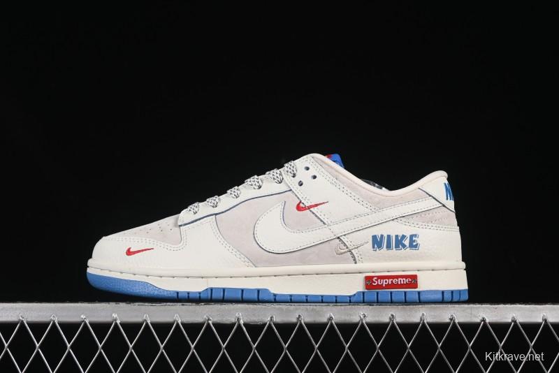 Nike SB Dunk Low Anniversary Custom Collaboration Triple Swoosh Cream White Blue Sole Low-Top Casual Skate Shoes - SC9207-411