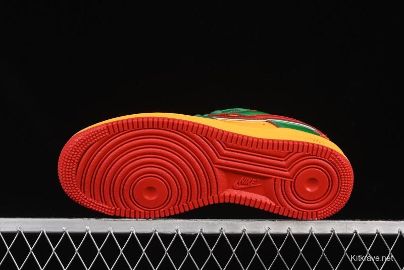 Nike Air Force 1'07 Low Lil Yachty Collaboration Casual Sneakers with Patent Leather and Multicolor Design - IH4383-300