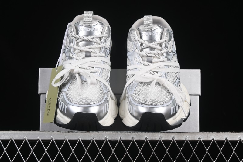 GG-CC Star-Design Lace-Up Hollow-Out Platform Sneakers with 5cm Height Boost - G25U9789