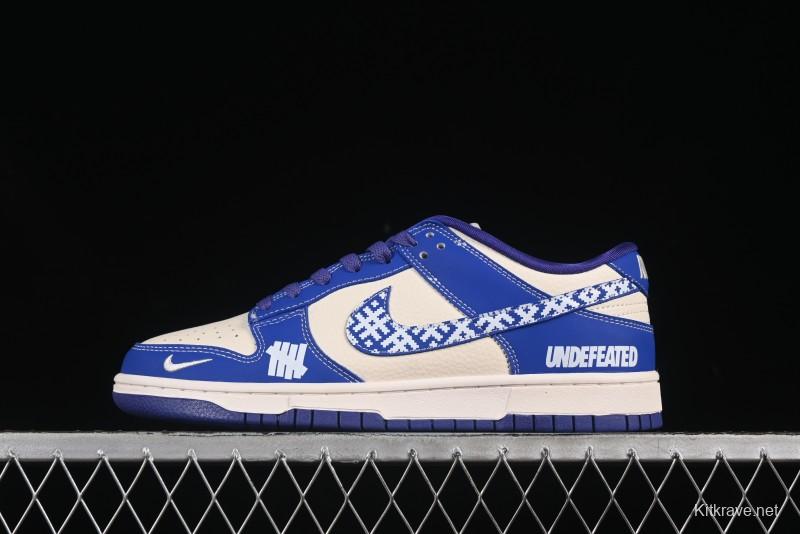 Nike SB Dunk Low UN Series Mosaic Blue Swoosh Anniversary Customized Low-Top Casual Skate Shoes - KK1333-045