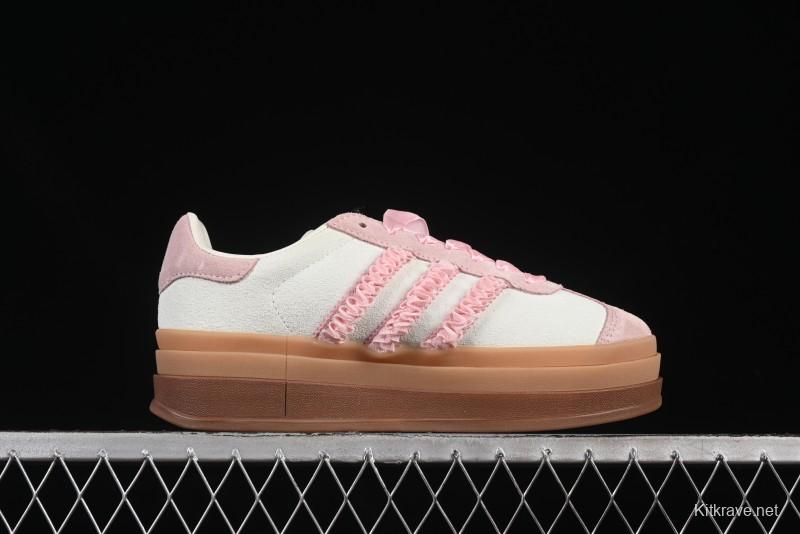 Adidas Originals Gazelle Bold JR8374 Collaboration Low-Top Sneakers with Thick Sole for Slip Resistance and Durability - JR8374