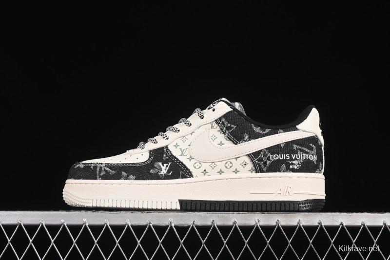 Nike Air Force 1 '07 Low LV Collaboration Double Print Denim Casual Sneakers - YX5066-317