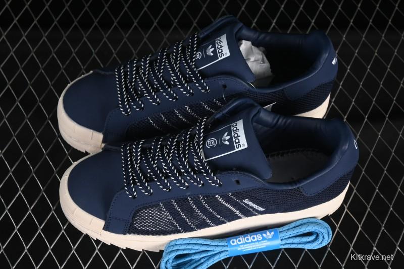 Adidas Clot x Superstar Shell Toe Casual Sneakers with Serrated Edge Design - IH3644