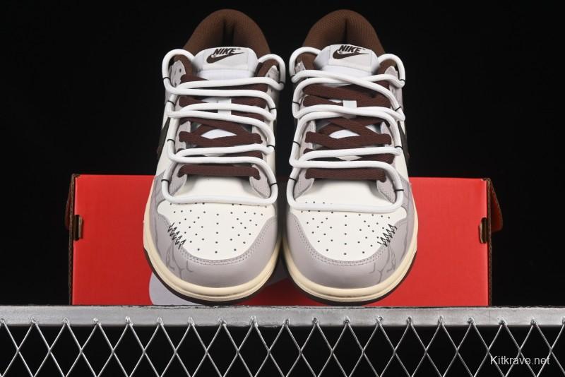 Nike Dunk Low Koala Party Distressed Grid Low-Top Casual Skate Shoes - DD1503-124