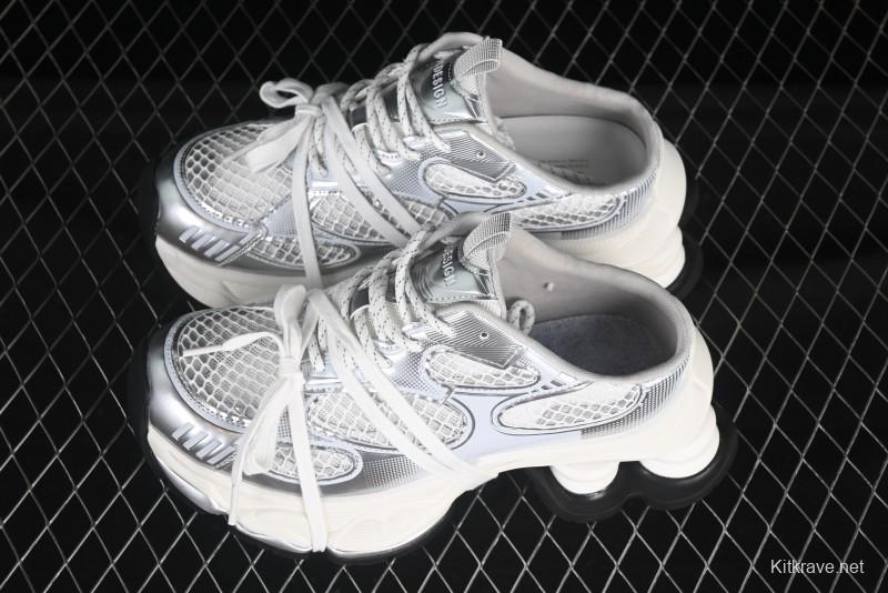 GG-CC Star-Design Lace-Up Hollow-Out Platform Sneakers with 5cm Height Boost - G25U9789