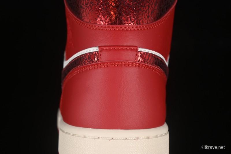 Nike Air Jordan 1 Mid AJ1 China Red Mid-Top Casual Sneakers - HJ9337-106