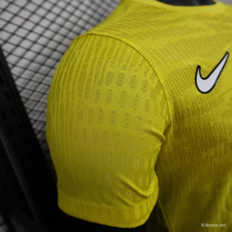 Player Version 25/26 Al-Ittihad Jeddah Yellow with Vertical Stripe Pattern Jersey