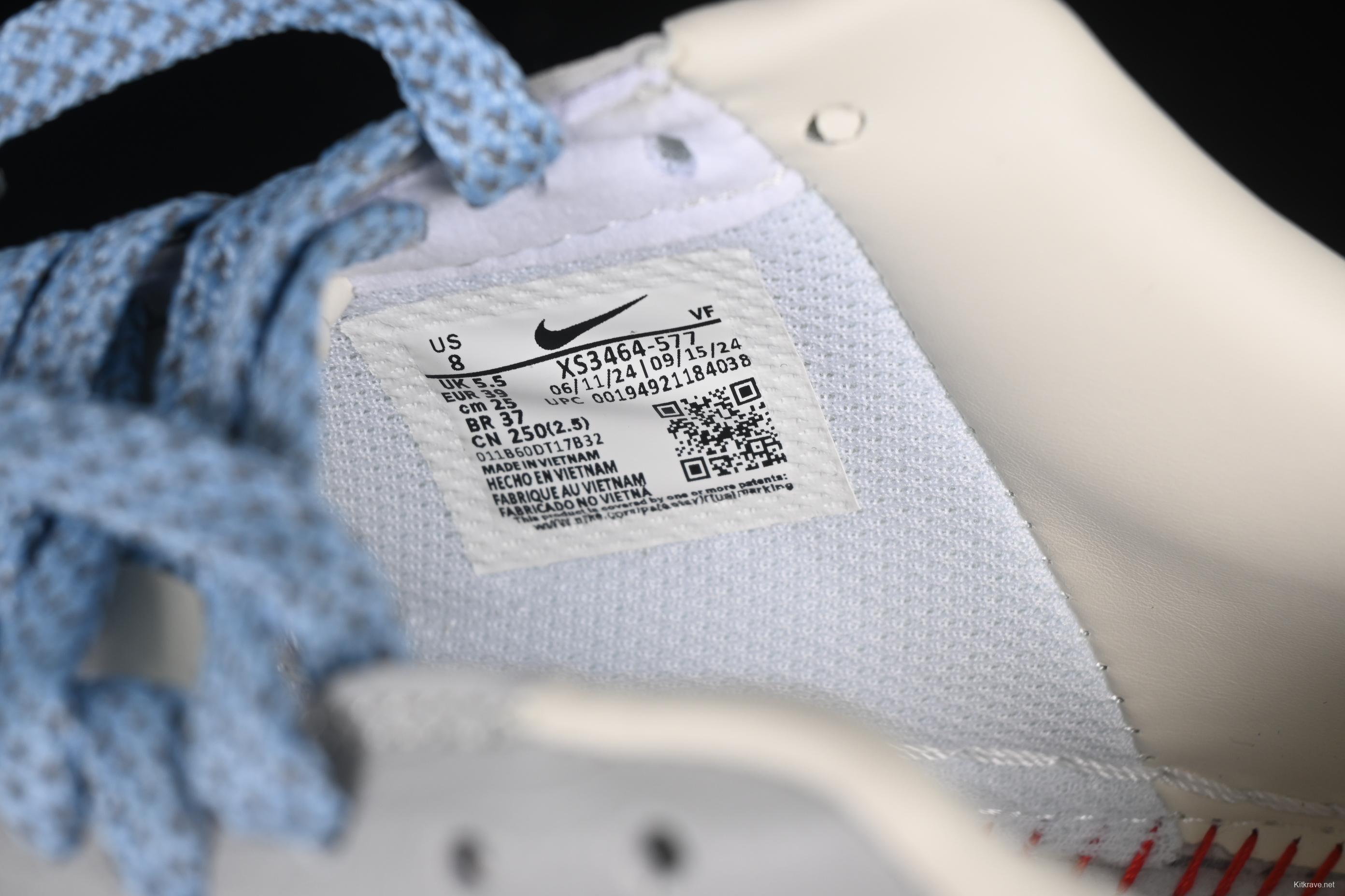 Nike Air Force 1'07 Low Supreme Collaboration Light Blue Swoosh Casual Sneakers - XS3464-577