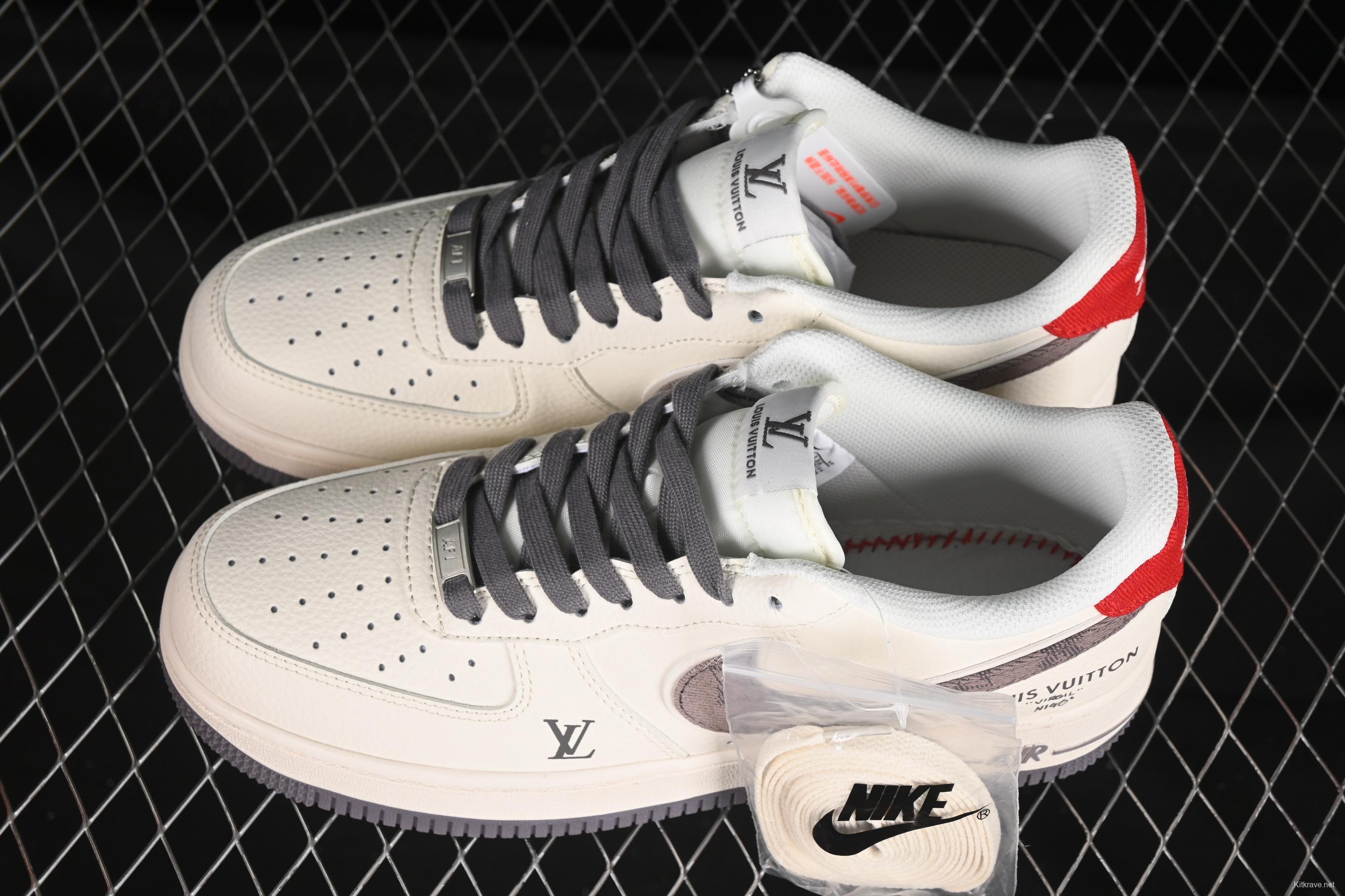 Nike Air Force 1'07 Low LV Collaboration Grey Denim Swoosh Casual Sneakers - XX3168-136