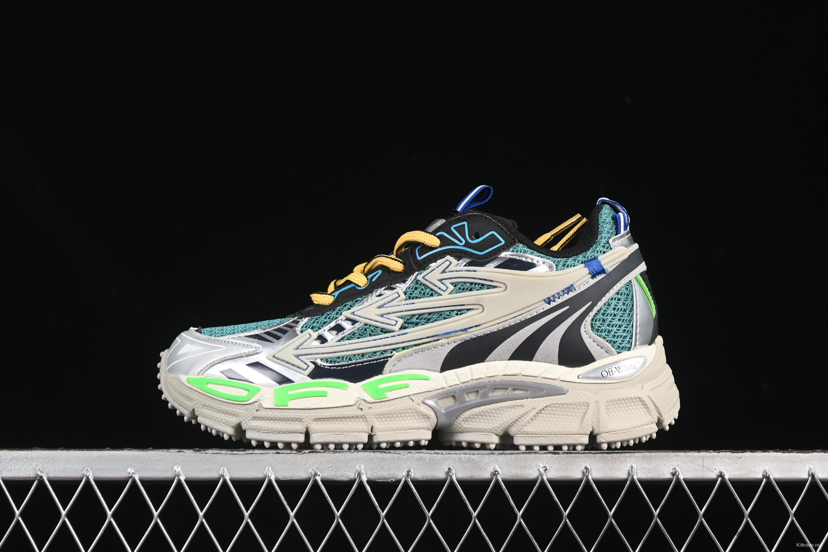 Off-White Be Right Low-Top Lifestyle Sneakers in Grey Green - C.D4