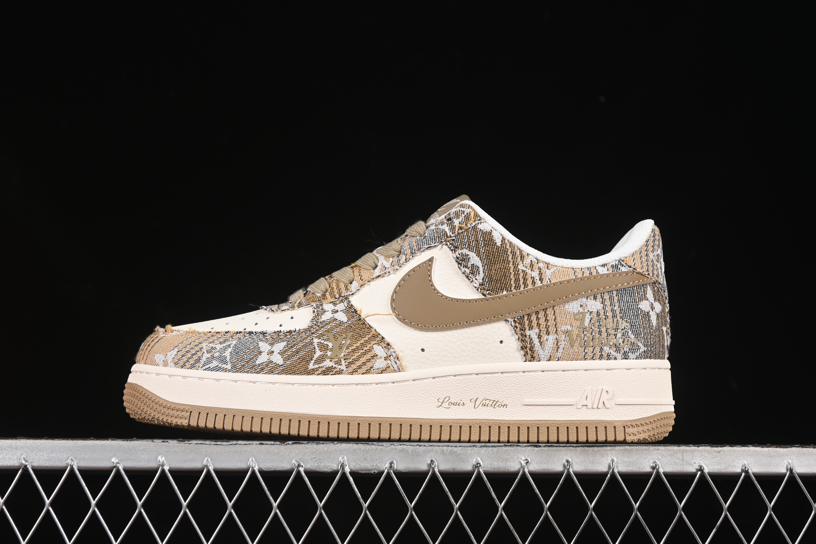 Nike Air Force 1'07 Low LV Collaboration Khaki Print Denim Casual Sneakers - XS1958-582