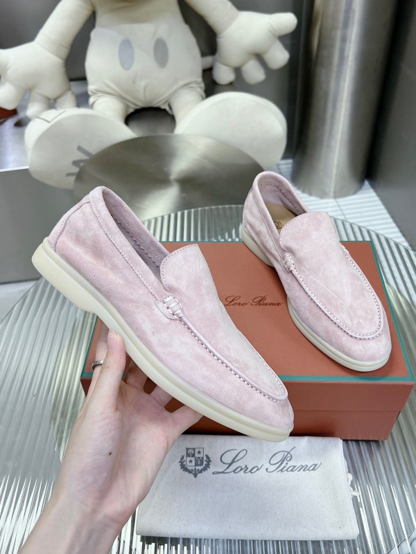 2025 Women LP Pink Suede Loafers LY00260