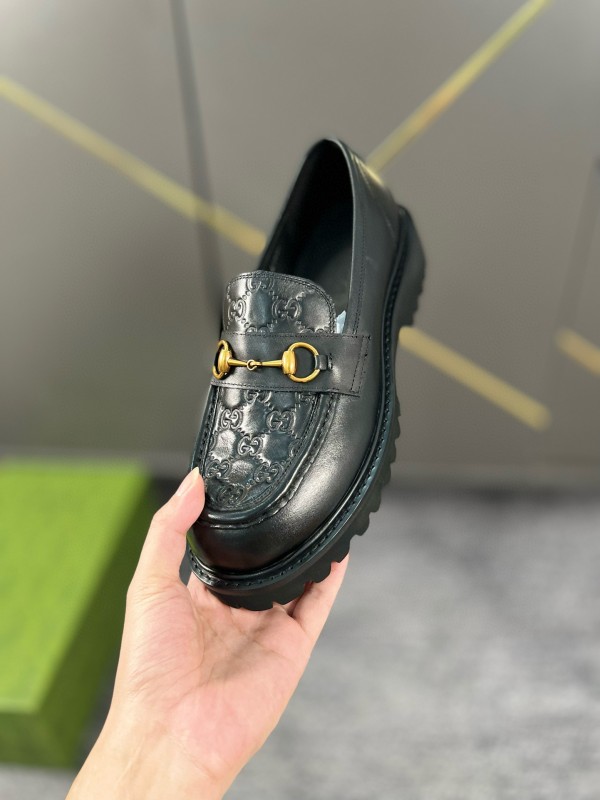2024 Men Gucci Black Leather Formal Shoes MJ00300