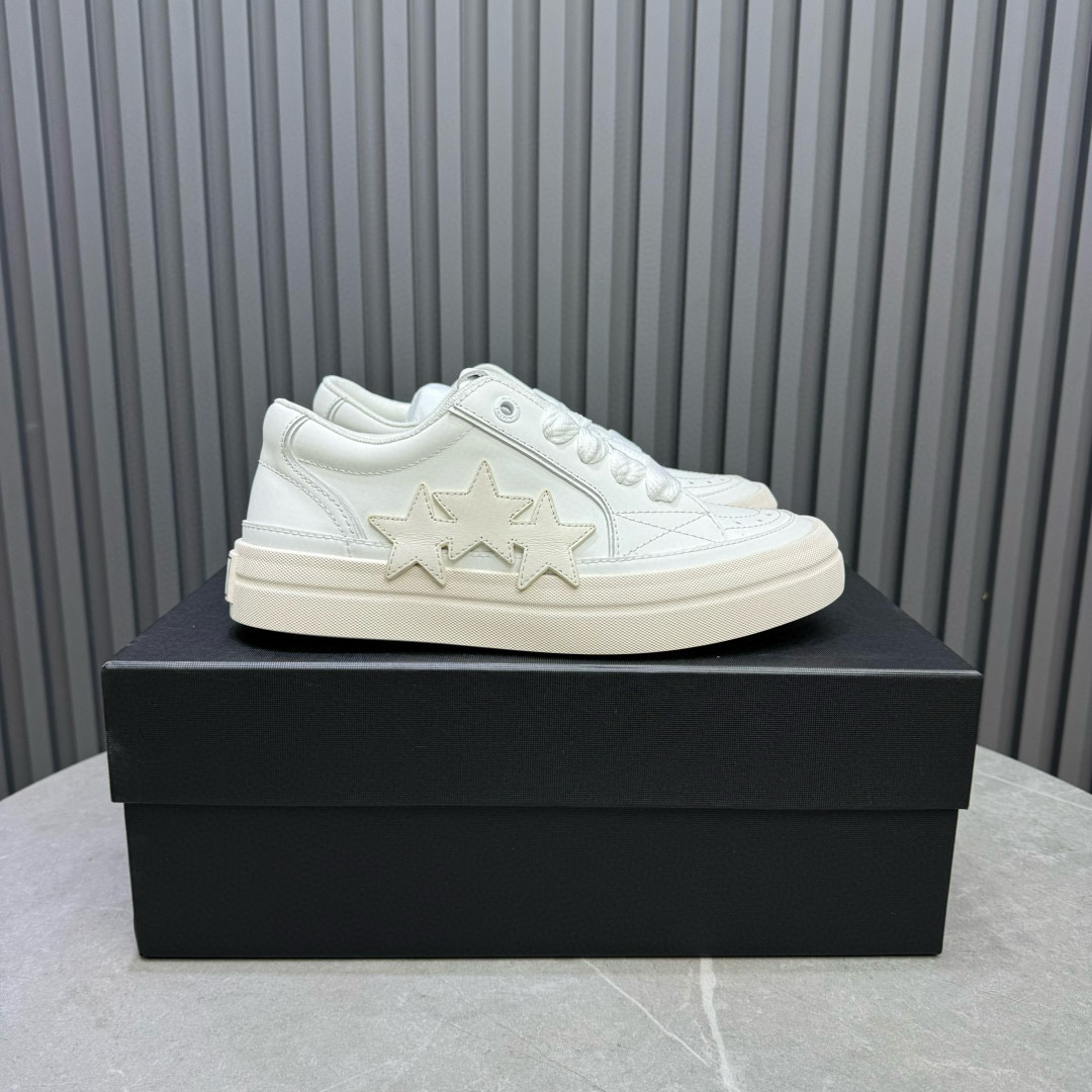 2024 Unisex Amiri White Leather Sneakers MJ00300
