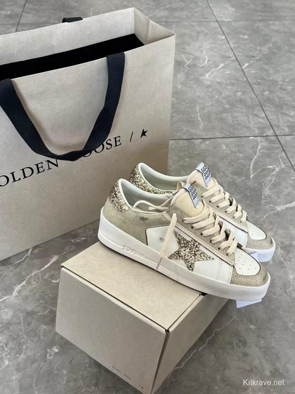 2024 Unisex GGDB White Beige Suede Leather Low-Top Sneakers MJ00260