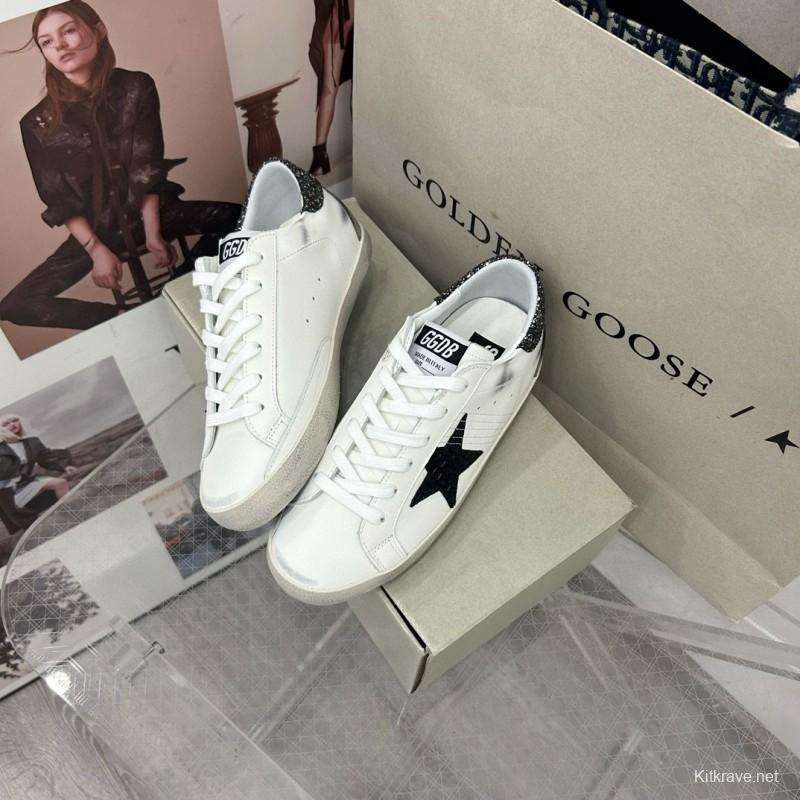 2025 Women GGDB White Black Suede Leather Sneakers MJ00260