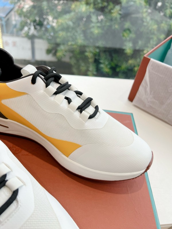 2024 Unisex Le Parmentier White Yellow Black Knit Sneakers Top Version MJ00340