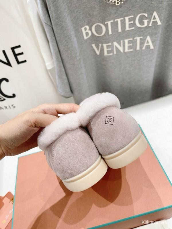 2024 Women LP Beige Suede Shearling Loafer MJ00300