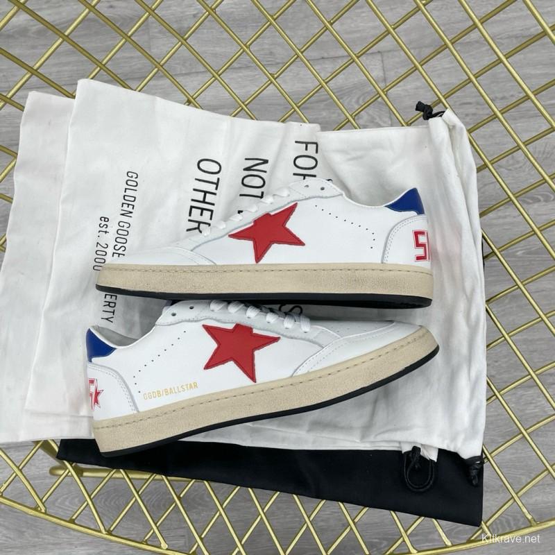 2024 Unisex GGDB White Red Blue Leather Low Top Sneakers MJ00260