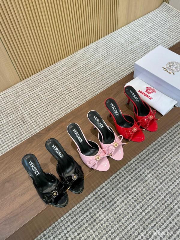 2025 Women VERSACE Black Leather High Heel LY00210