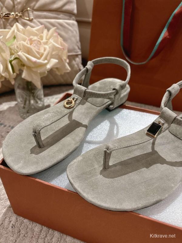 2025 Women LP Beige Suede Sandals LY00250