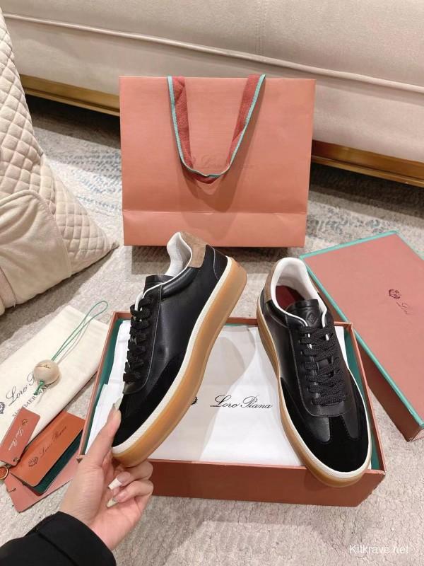 2025 Unisex Le Parmentier Black Suede Leather Sneakers Top Version LY00320(F)/LY00330(M)