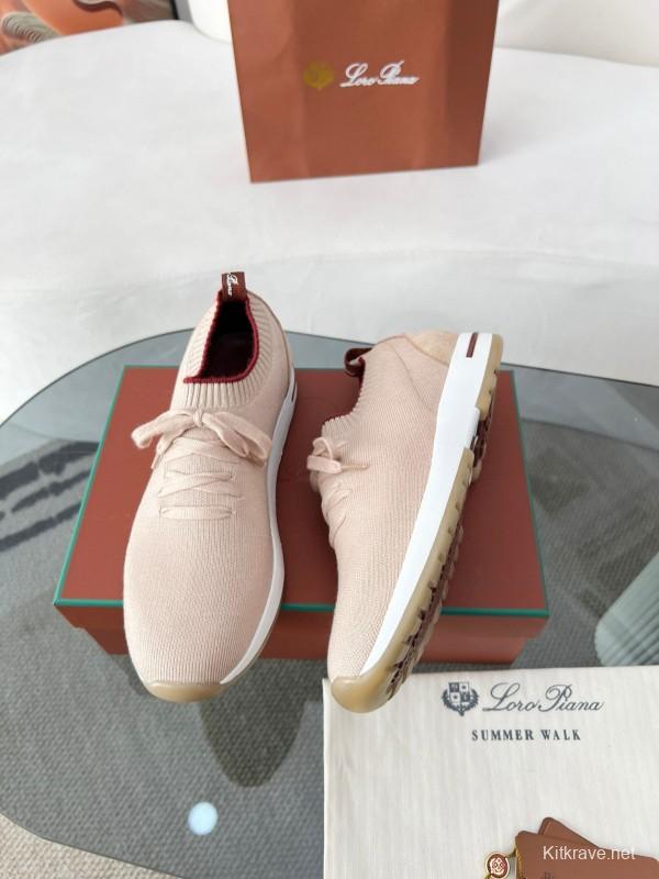 2024 Women Le Parmentier light pink wool knit sneakers MJ00330