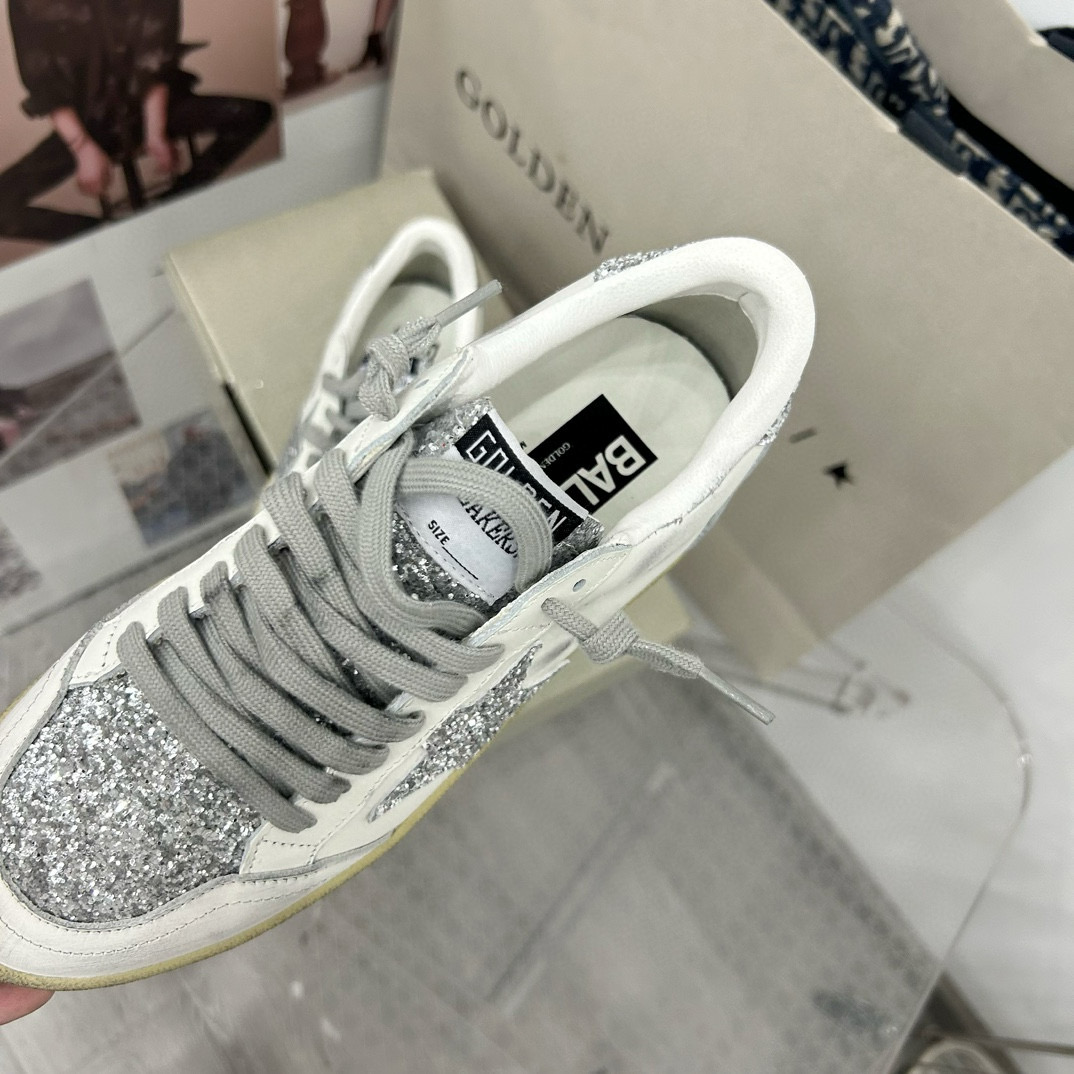 2024 Women GGDB White Silver Leather Suede Sneakers MJ00260