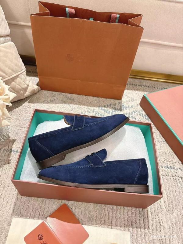 2025 Women LP Navy Suede Loafers LY00320