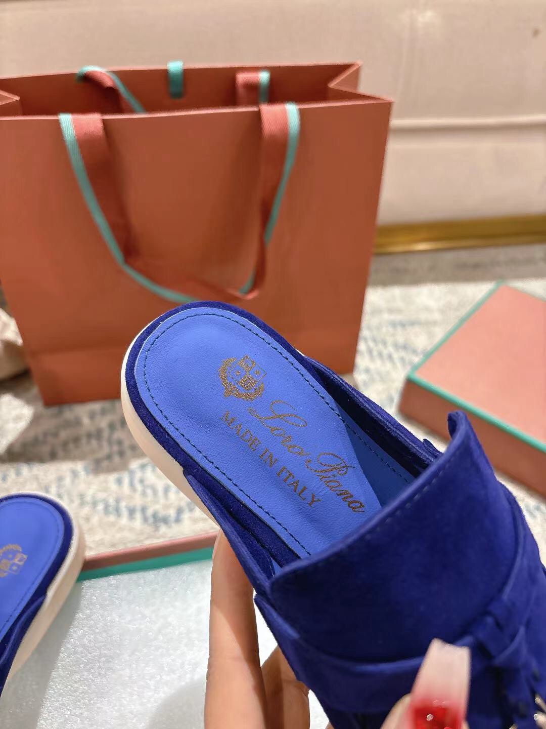 2025 Women LP Blue Suede Loafers LY00260(F)