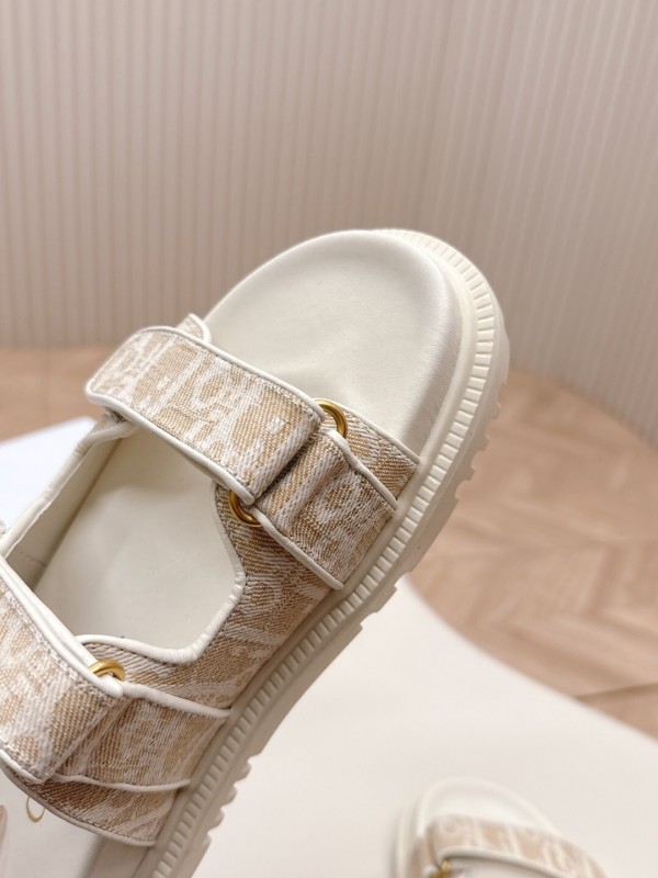 2025 Slippers Dior Beige Fabric Slippers LY