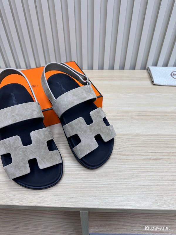 2025 Slippers Hermès Grey Suede Slippers