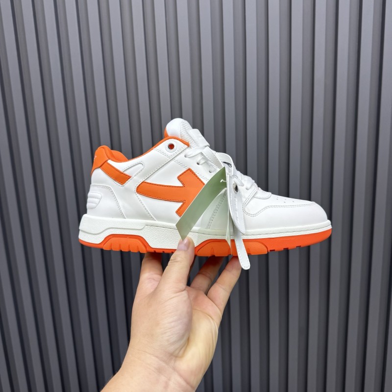 2025 Unisex Off-White White Orange Leather Sneakers MJ00320(W/M)