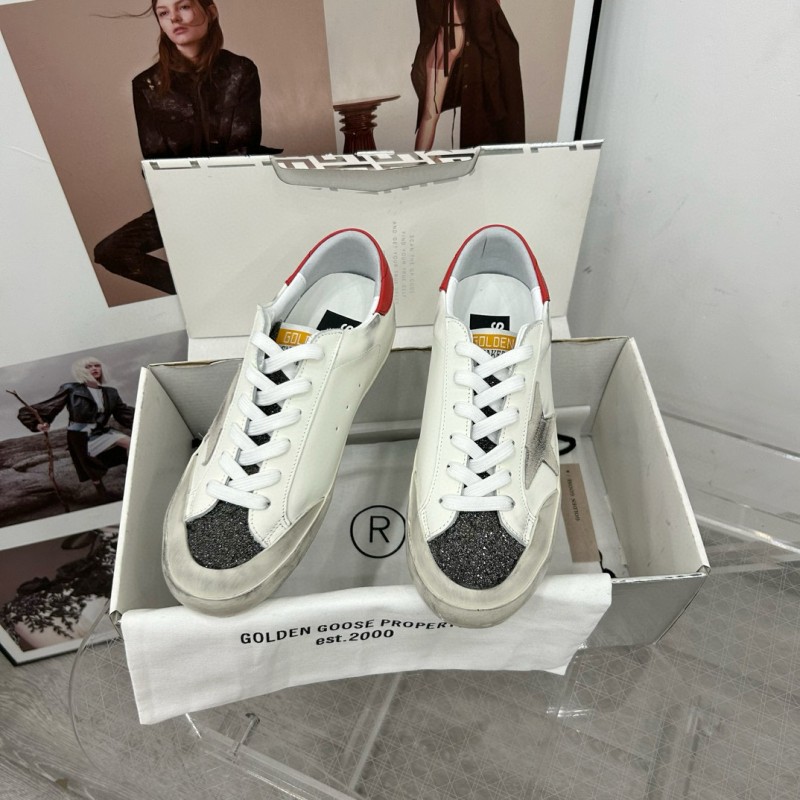 2025 Women GGDB White Red Leather Sneakers
