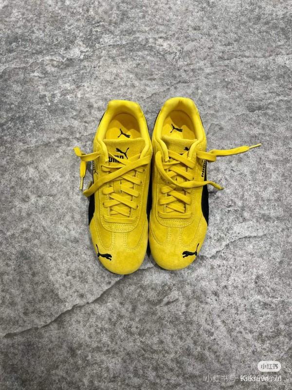 2025 Women Puma Yellow Suede Sneakers KFY00260