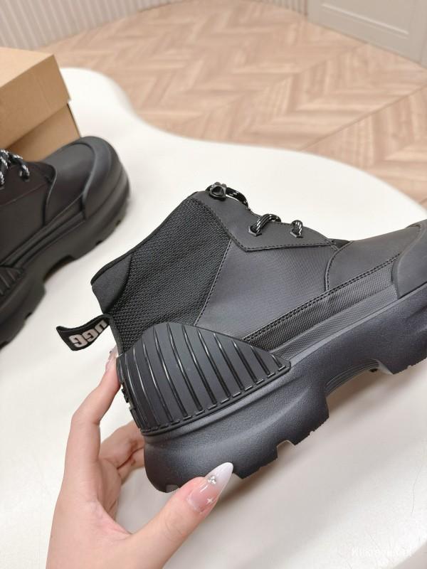 2024 Women UGG Black Suede Snow Boots High Top Lace-Up MJ00320