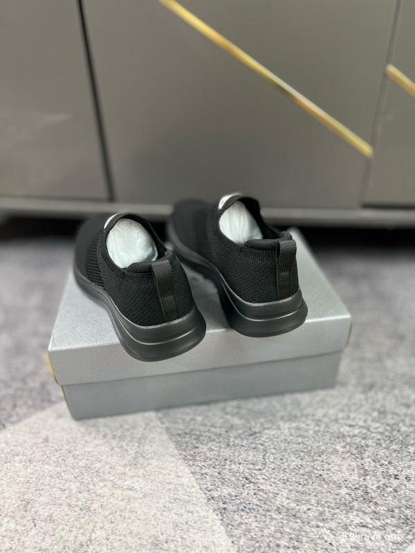 2024 Men Prada Black Knit Sneaker MJ00230