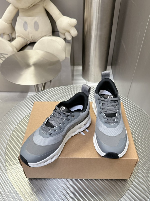 2025 Women Loewe Grey Mesh Leather Sneakers CloudTec Phase