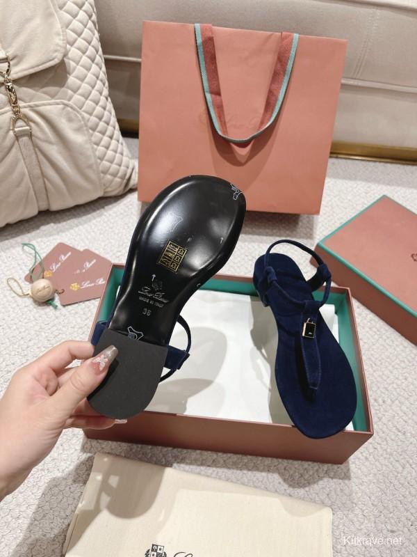 2025 Women LP Navy Suede Sandals LY00000