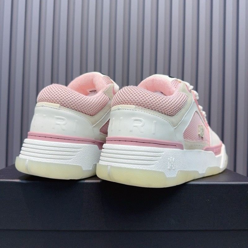 2024 Women Amiri Pink White Leather Mesh Sneakers MJ00360