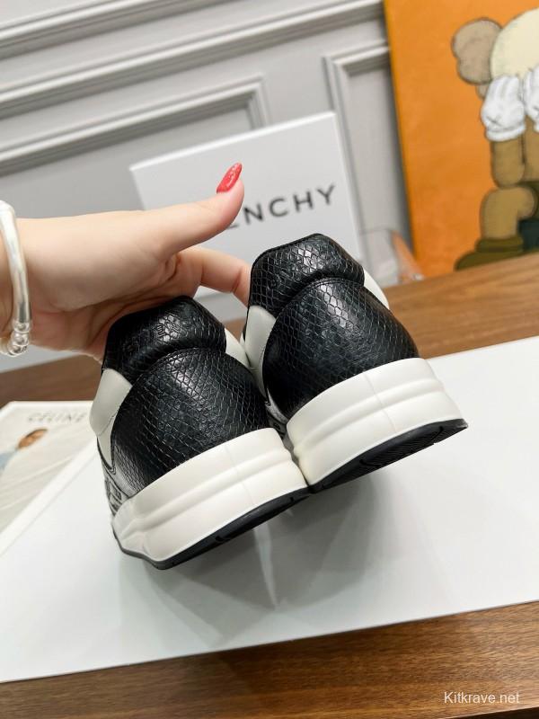 2024 Unisex Givenchy Black White Leather Sneakers