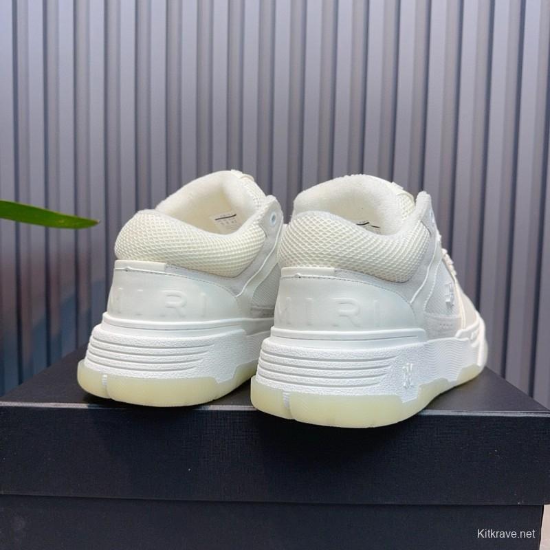 2024 Unisex Amiri White Leather Sneakers MJ00360