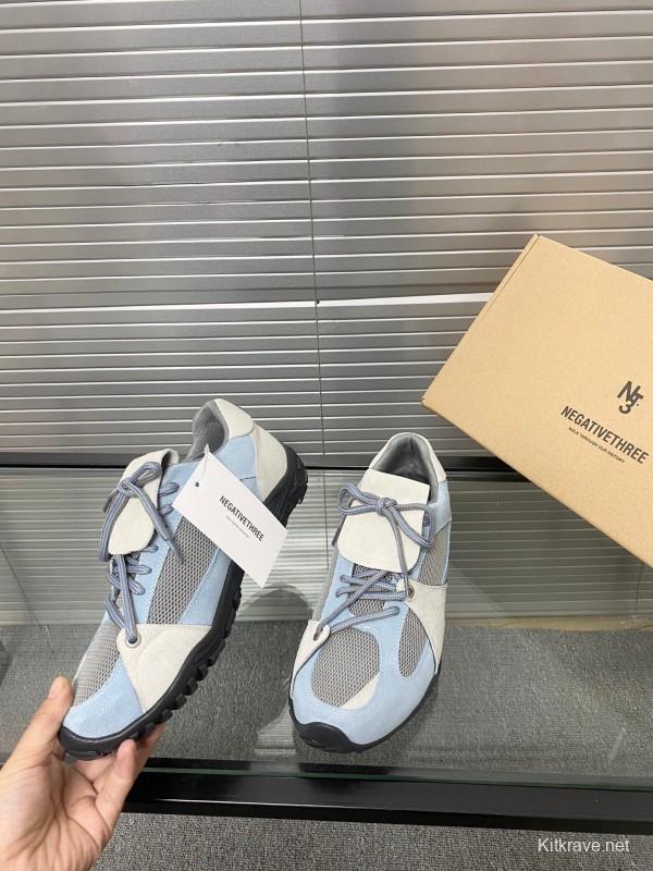 2025 Women Puma Light Blue White Oxford Leather Breathable Sneakers KFY00280