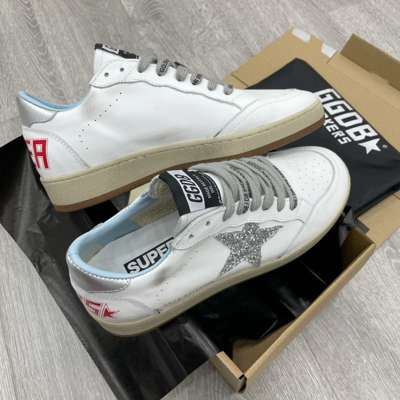 2024 Unisex GGDB White Silver Leather Sneakers MJ00260
