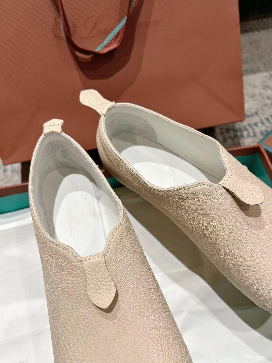 2025 Women LP Light Beige Leather Casual Shoes LY00300